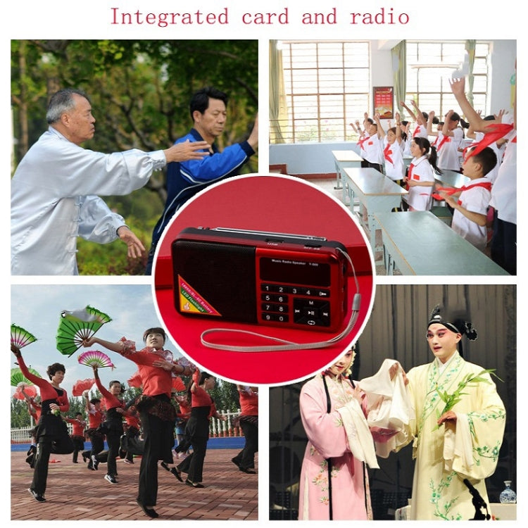Bluetooth Card Radio Lettore FM digitale, specifiche: Y-509FM (senza pannello solare), Red, Gold, Blue, Black
