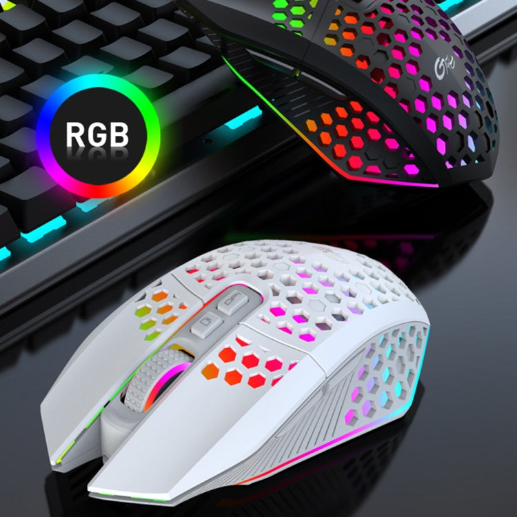 FMOUSE X801 8 tasti 1600 DPI Mouse da ufficio luminoso cavo, stile:, Black Wireless Rechargeable, White Wireless Rechargeable, Black Wired, White Wired