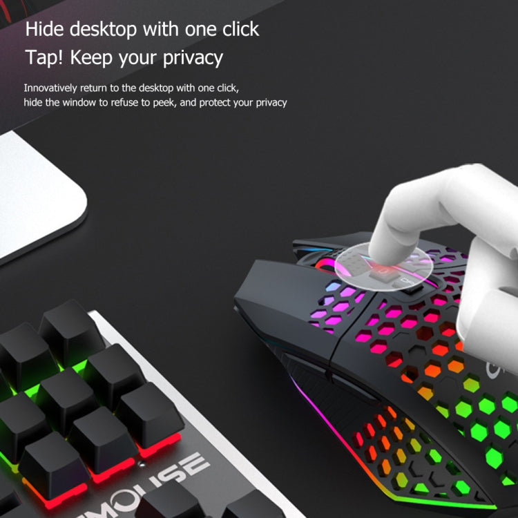 FMOUSE X801 8 tasti 1600 DPI Mouse da ufficio luminoso cavo, stile:, Black Wireless Rechargeable, White Wireless Rechargeable, Black Wired, White Wired