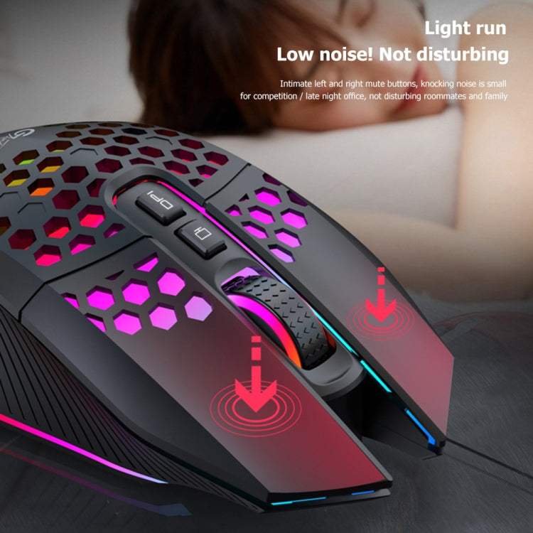 FMOUSE X801 8 tasti 1600 DPI Mouse da ufficio luminoso cavo, stile:, Black Wireless Rechargeable, White Wireless Rechargeable, Black Wired, White Wired