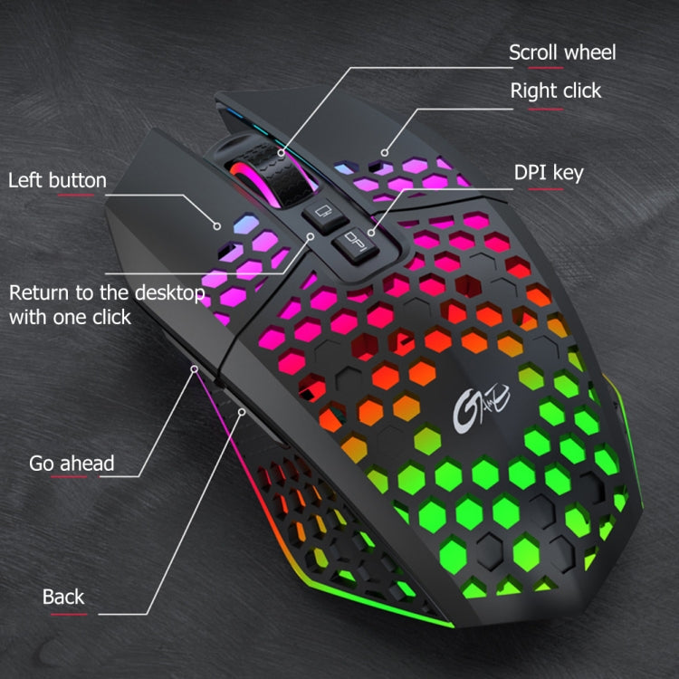 FMOUSE X801 8 tasti 1600 DPI Mouse da ufficio luminoso cavo, stile:, Black Wireless Rechargeable, White Wireless Rechargeable, Black Wired, White Wired