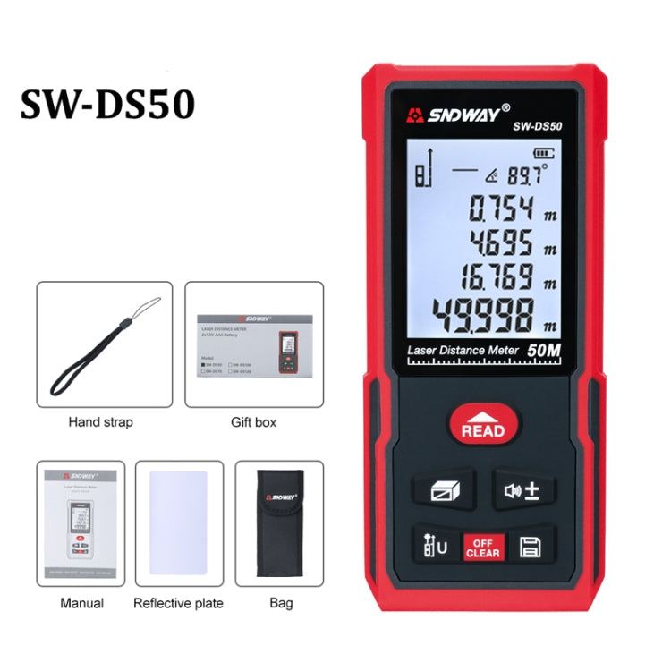 Telemetro laser palmare Righello laser a infrarossi, SNDWAY SW-DS50, SNDWAY SW-DS70, SNDWAY SW-DS100, SNDWAY SW-DS120