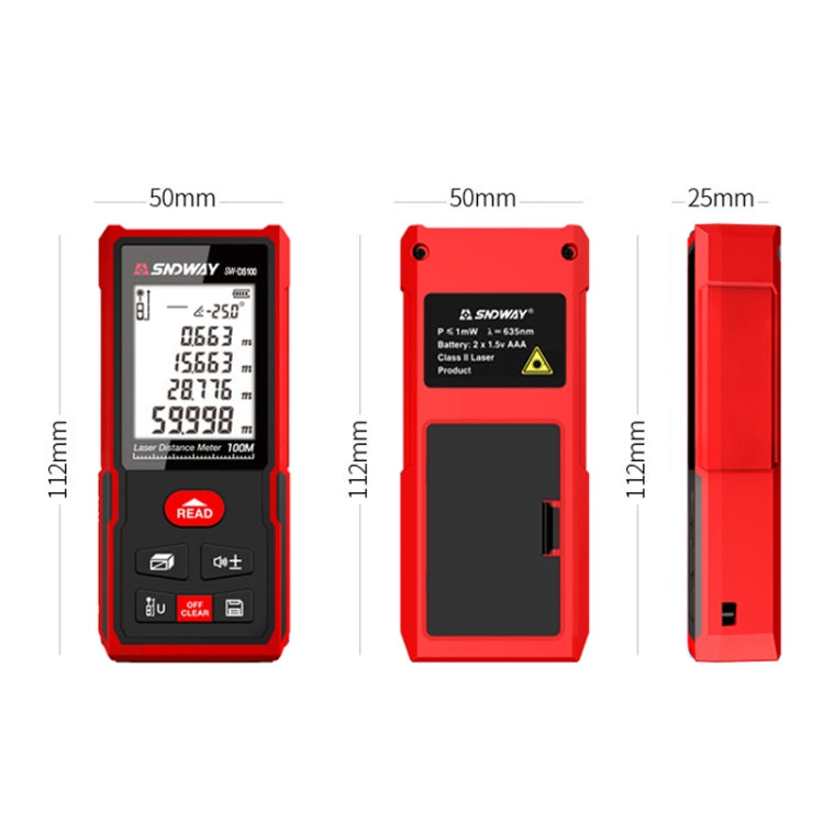 Telemetro laser palmare Righello laser a infrarossi, SNDWAY SW-DS50, SNDWAY SW-DS70, SNDWAY SW-DS100, SNDWAY SW-DS120