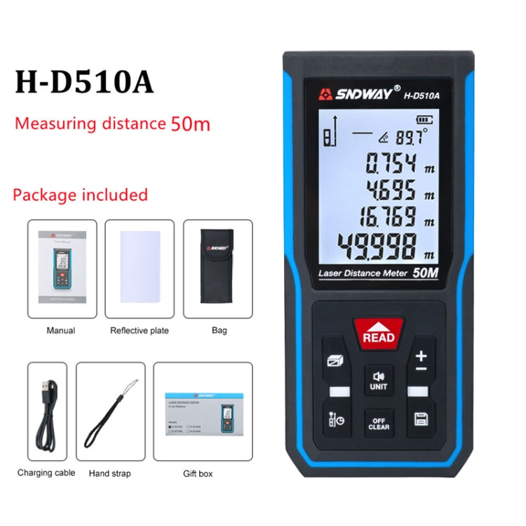 Telemetro laser portatile Strumento di misurazione a infrarossi, SNDWAY H-D510A, SNDWAY H-D710A, SNDWAY H-D100A, SNDWAY H-D120A