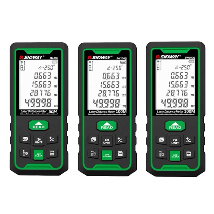 SNDWAY Telemetro laser verde per interni ed esterni ad alta precisione, distanza:, 50m, 70m, 100m