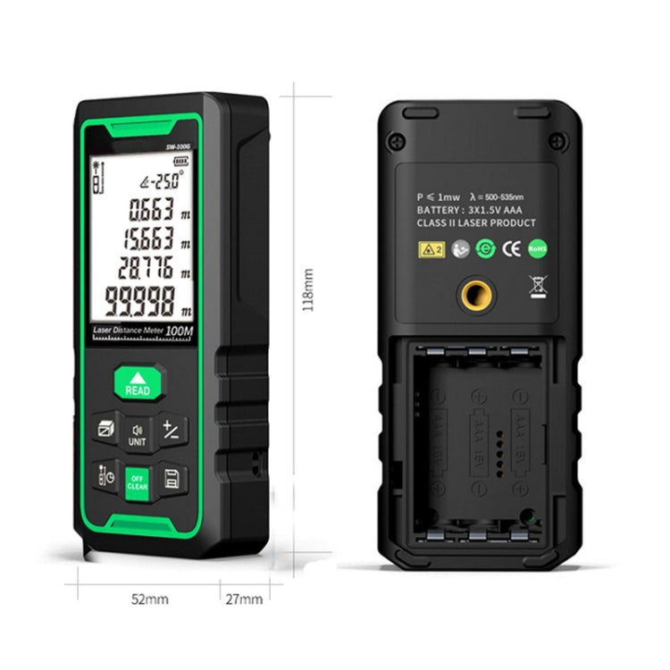 SNDWAY Telemetro laser verde per interni ed esterni ad alta precisione, distanza:, 50m, 70m, 100m