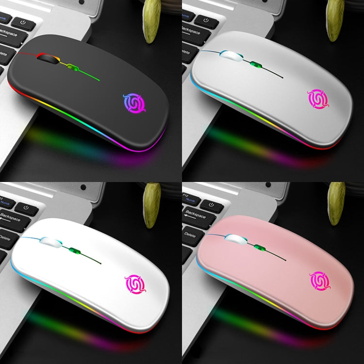 K-Snake BM110 Mouse Bluetooth senza fili con effetti di luce RGB, Black, Silver, White, Rose Gold