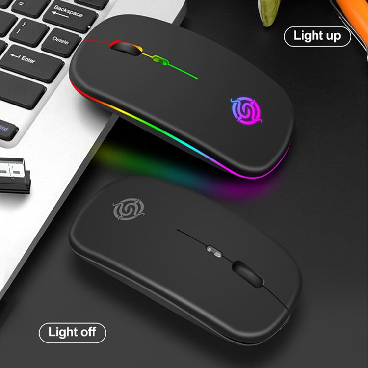 K-Snake BM110 Mouse Bluetooth senza fili con effetti di luce RGB, Black, Silver, White, Rose Gold