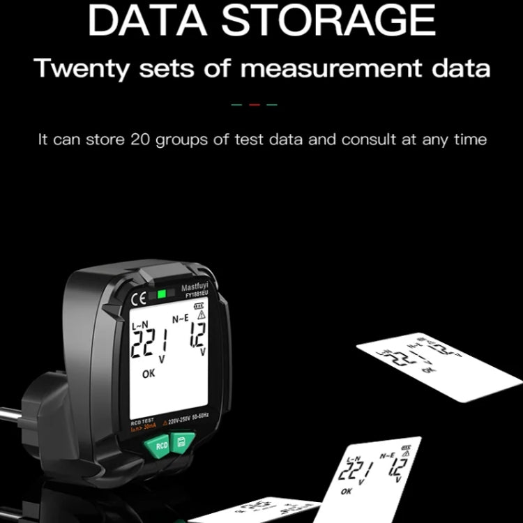 FUYI FY1881 Tester per presa di fase di polarità di alimentazione ad alta precisione, FY1881 EU Plug, FY1881 UK Plug, FY1881 US Plug