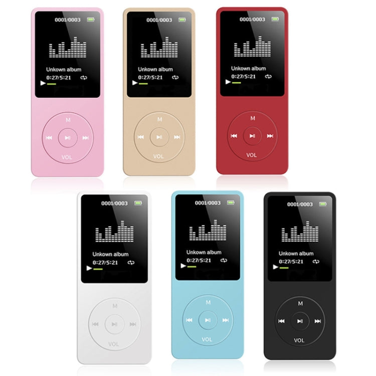 Card Lettore MP4 Lossless ultrasottile con schermo, White, Pink, Red, Gold, Black, Light Blue