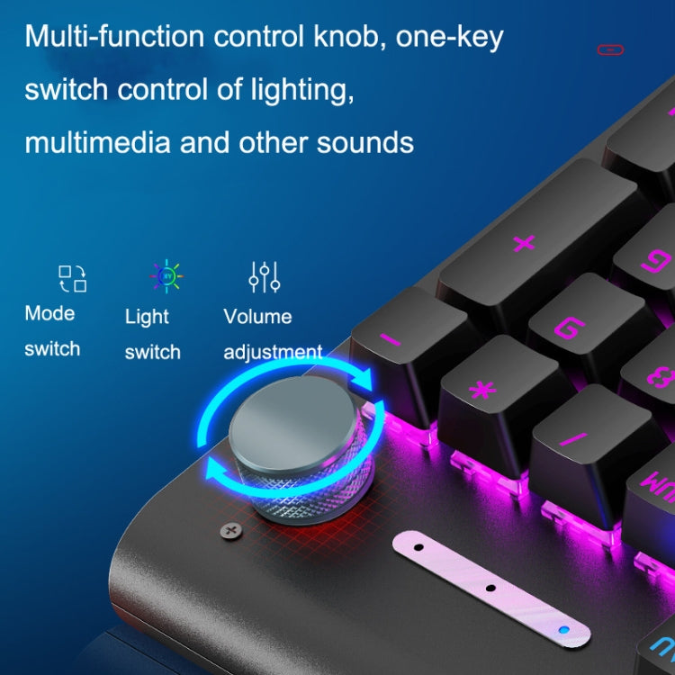 LANGTU K1000 104 Tasti Gioco Tastiera cablata portatile USB luminosa, lunghezza cavo: 1,5 m