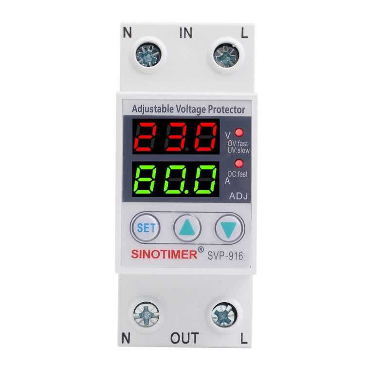 SINOTIMER SVP-916 Protezione da sovratensione e sottotensione regolabile con ripristino automatico, corrente:, 40A, 63A, 80A