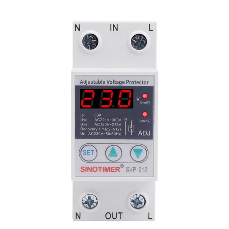 SINOTIMER SVP-912 Protezione da sottotensione intelligente con ripristino automatico regolabile, corrente:, 40A, 63A, 80A