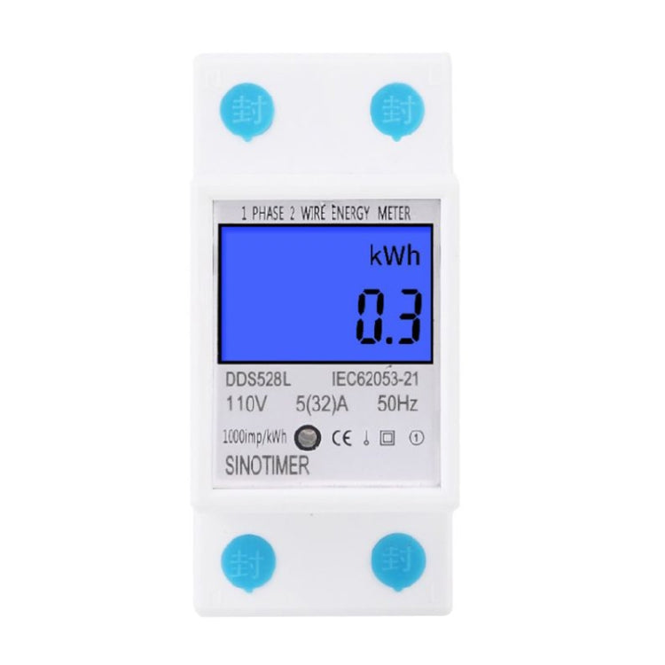 DDS528L Display retroilluminato Contatore di energia ferroviario monofase domestico 5-32A, 230V 50Hz Backlight Display, 110V 60Hz Backlight Display