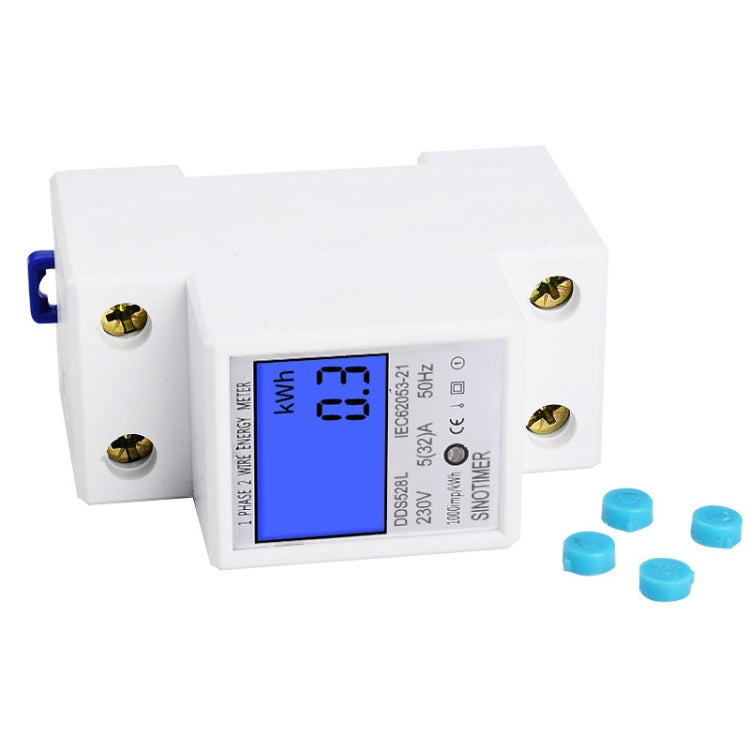 DDS528L Display retroilluminato Contatore di energia ferroviario monofase domestico 5-32A, 230V 50Hz Backlight Display, 110V 60Hz Backlight Display