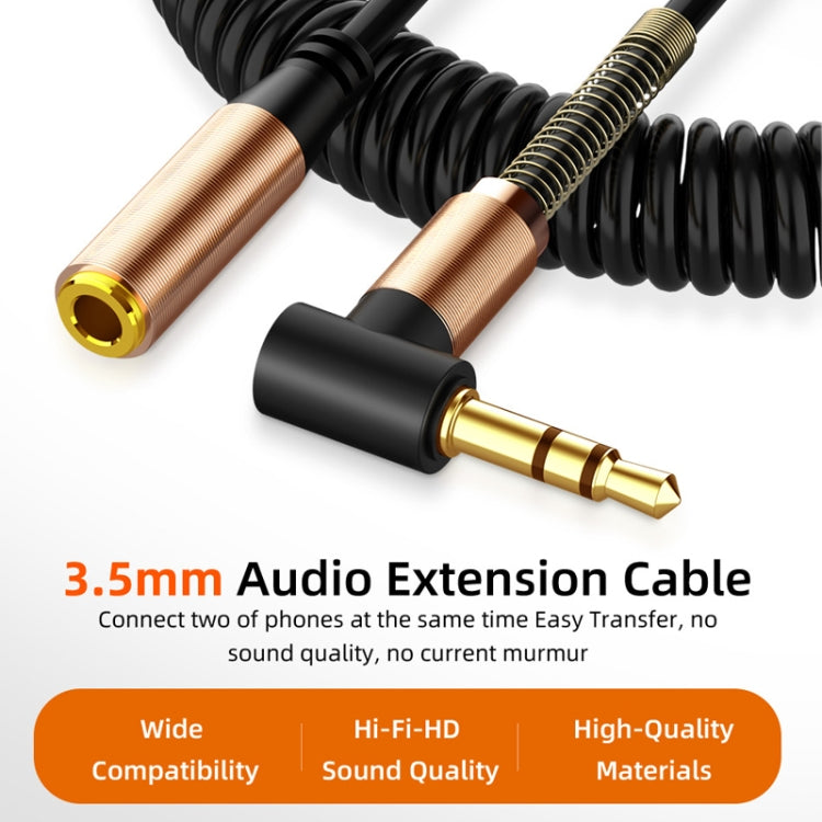 5PCS 3.5mm Maschio a Femmina Primavera AUX Cavo di Prolunga Cavo Audio per Altoparlante, Lunghezza Cavo: 1.5m
