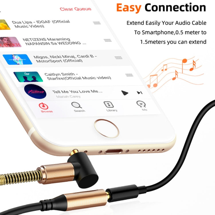 5PCS 3.5mm Maschio a Femmina Primavera AUX Cavo di Prolunga Cavo Audio per Altoparlante, Lunghezza Cavo: 1.5m