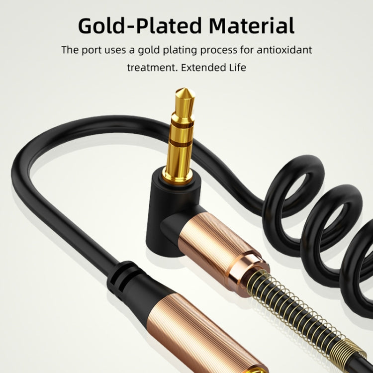 5PCS 3.5mm Maschio a Femmina Primavera AUX Cavo di Prolunga Cavo Audio per Altoparlante, Lunghezza Cavo: 1.5m