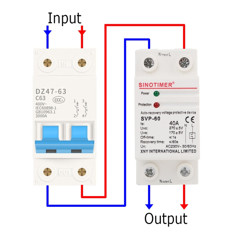 Protezione da sovrapressione intelligente autoduplex monofase SINOTIMER, SVP-60