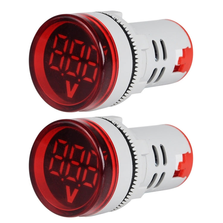 2 PCS Indicatore di segnale di tensione CC 22mm Voltmetro universale rotondo 6-100V, 6-100V Green, 6-100V Yllow, 6-100V Red, 6-100V White, 6-100V Blue