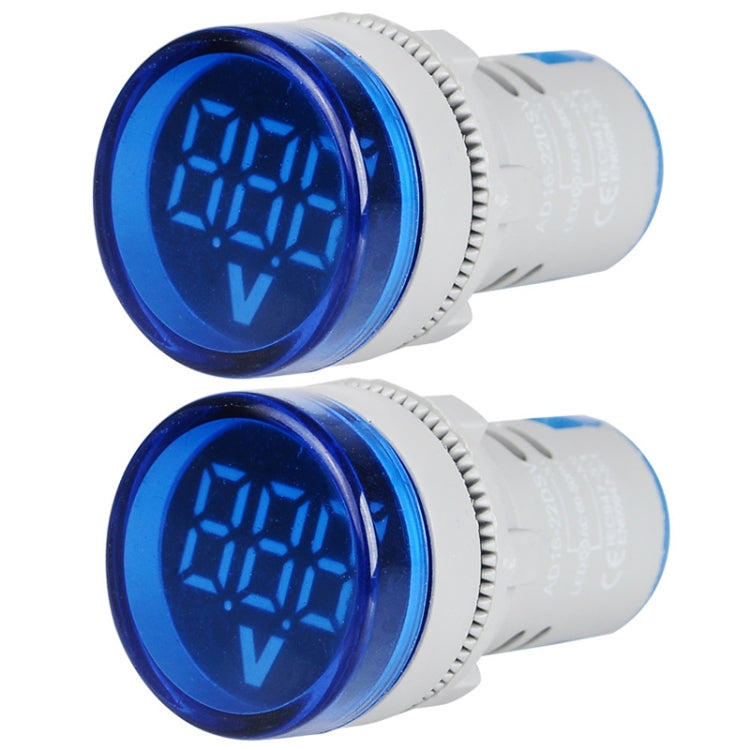 2 PCS Indicatore di segnale di tensione CC 22mm Voltmetro universale rotondo 6-100V, 6-100V Green, 6-100V Yllow, 6-100V Red, 6-100V White, 6-100V Blue
