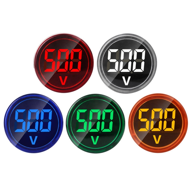 2 PCS Indicatore di segnale di tensione CC 22mm Voltmetro universale rotondo 6-100V, 6-100V Green, 6-100V Yllow, 6-100V Red, 6-100V White, 6-100V Blue