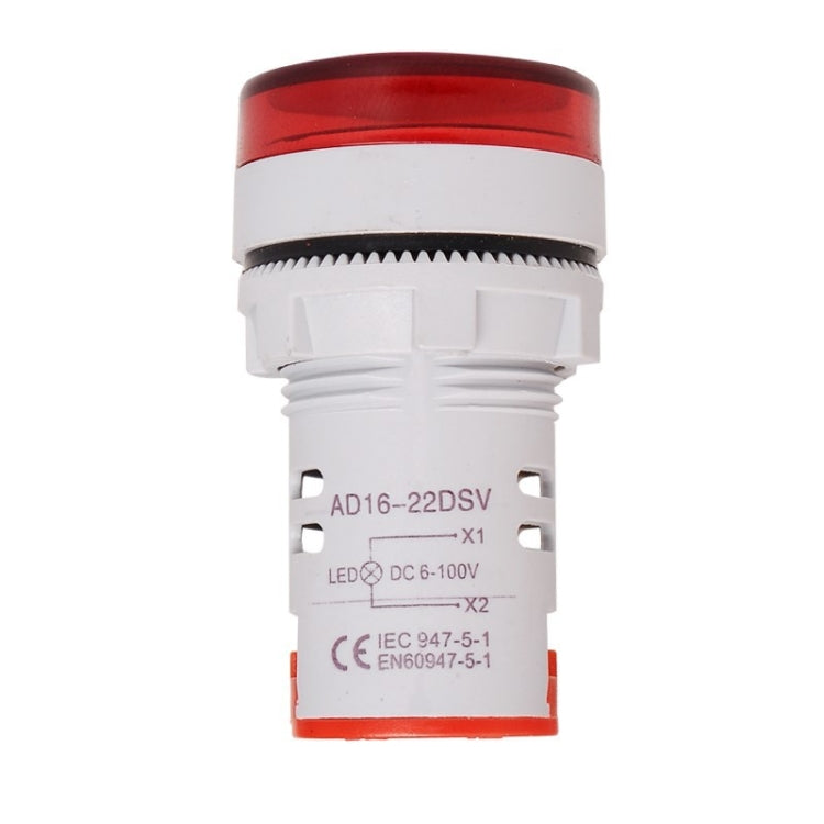 2 PCS Indicatore di segnale di tensione CC 22mm Voltmetro universale rotondo 6-100V, 6-100V Green, 6-100V Yllow, 6-100V Red, 6-100V White, 6-100V Blue