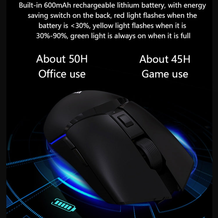 Ajazz I309Pro 1600 DPI 8 Tasti Dual Mode Gaming Mouse Wireless Bluetooth