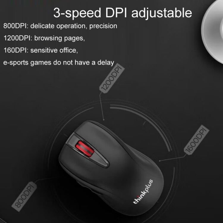 Mouse wireless da ufficio Lenovo Thinkplus ad alta precisione dal design ergonomico, Gaming Mice