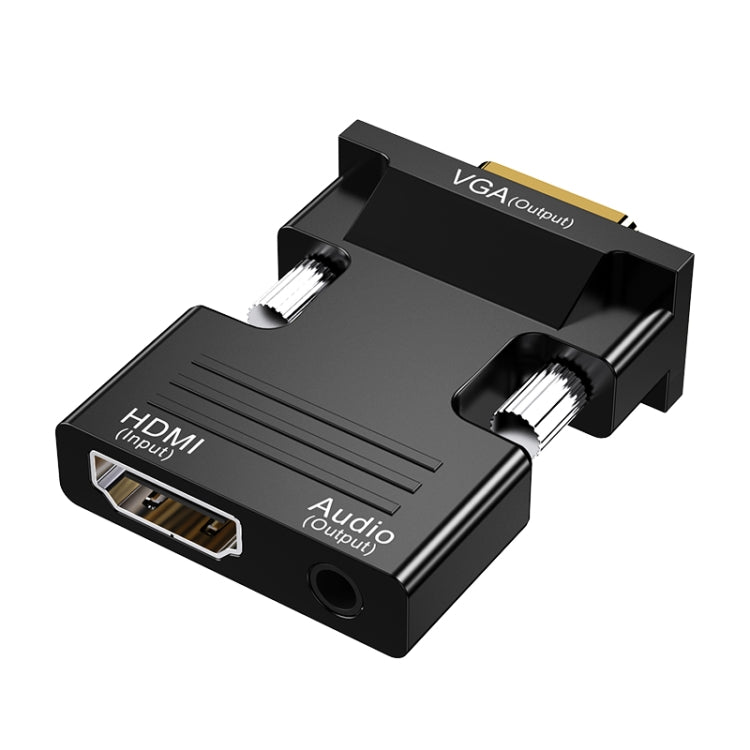 HDMI femmina a VGA maschio con adattatore audio Monitor per computer Convertitore per proiettore TV, White, Gold, Black