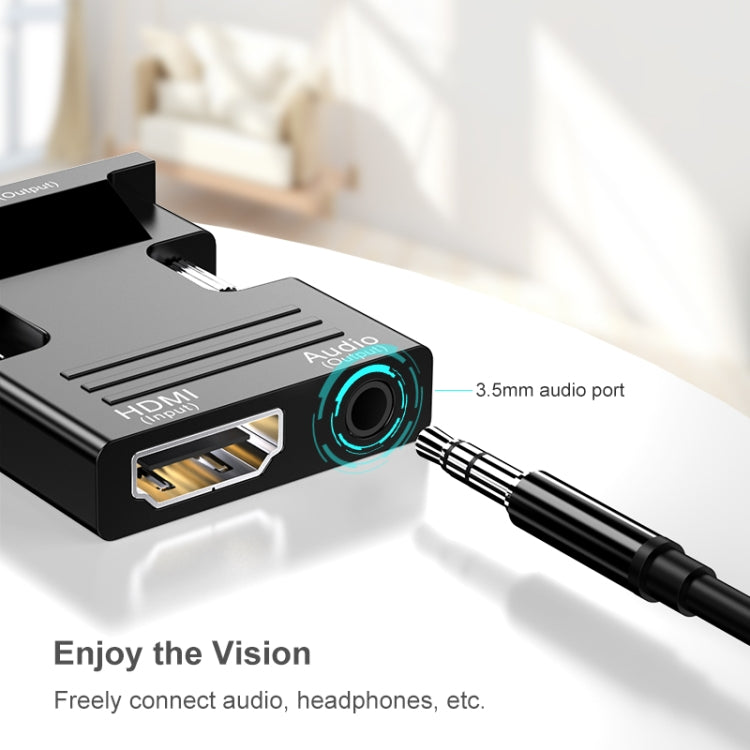 HDMI femmina a VGA maschio con adattatore audio Monitor per computer Convertitore per proiettore TV, White, Gold, Black