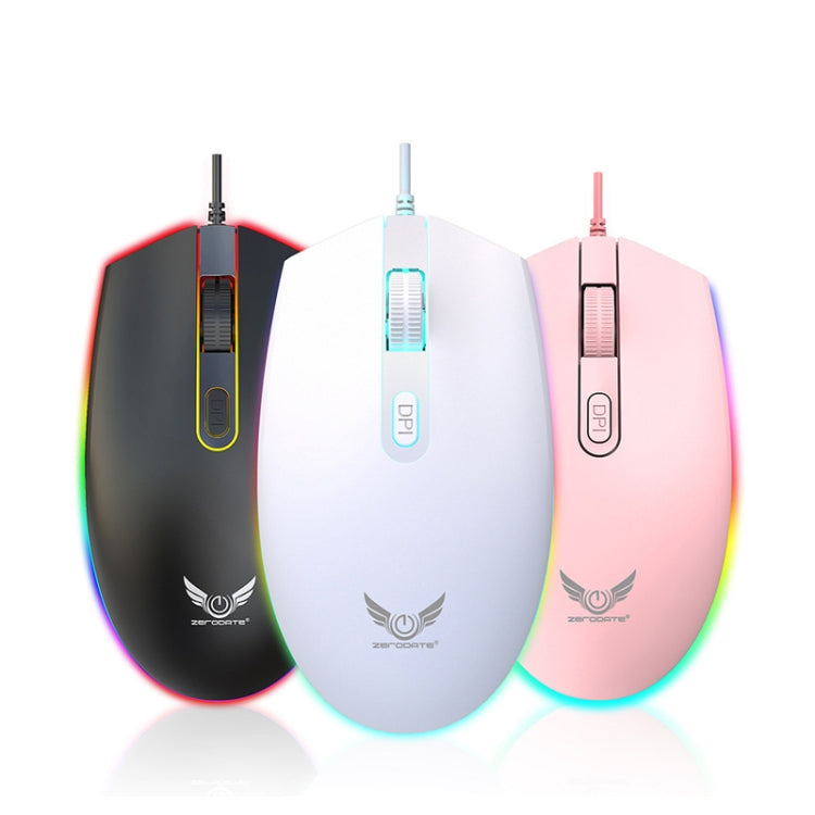 Zerodate V6 4 Tasti 1600 DPI Gioco Colorato RGB Marquee USB Luminoso Mouse cablato, Lunghezza cavo: 1,35 m