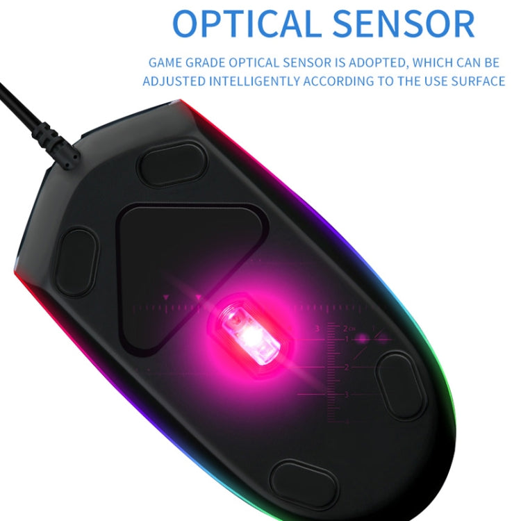 Zerodate V6 4 Tasti 1600 DPI Gioco Colorato RGB Marquee USB Luminoso Mouse cablato, Lunghezza cavo: 1,35 m