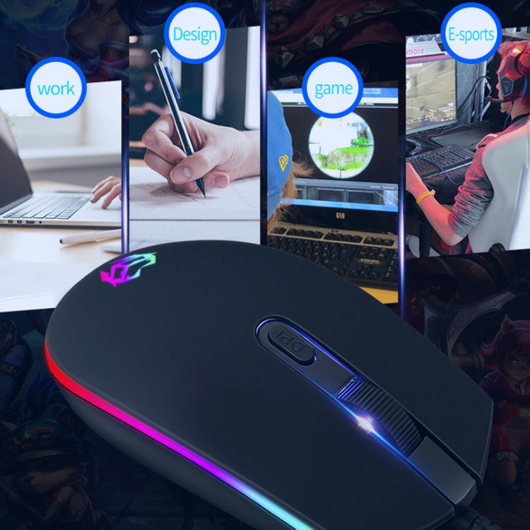 Zerodate V6 4 Tasti 1600 DPI Gioco Colorato RGB Marquee USB Luminoso Mouse cablato, Lunghezza cavo: 1,35 m