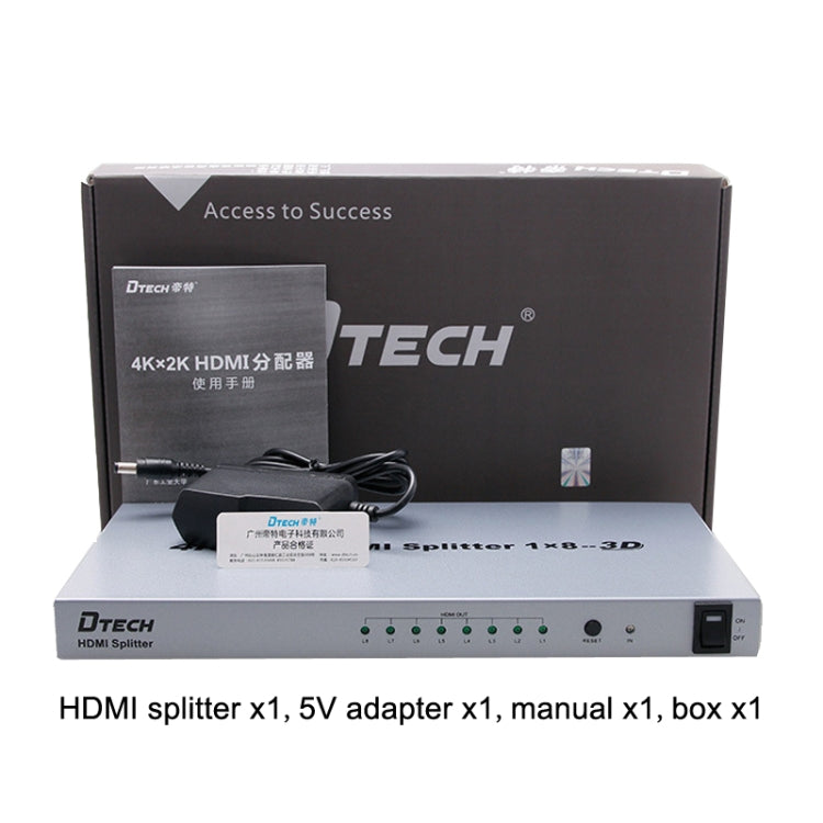 DTECH DT-7148 HDMI 2.0 1 ingresso 8 uscite 4K X 2K HD Splitter, spina CN, DT-7148