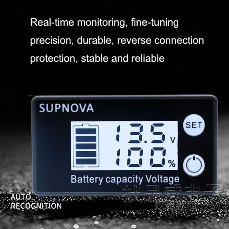 SUPNOVA LCD Misuratore di tensione ed elettricità a due fili Voltmetro con display digitale CC, Blue, White