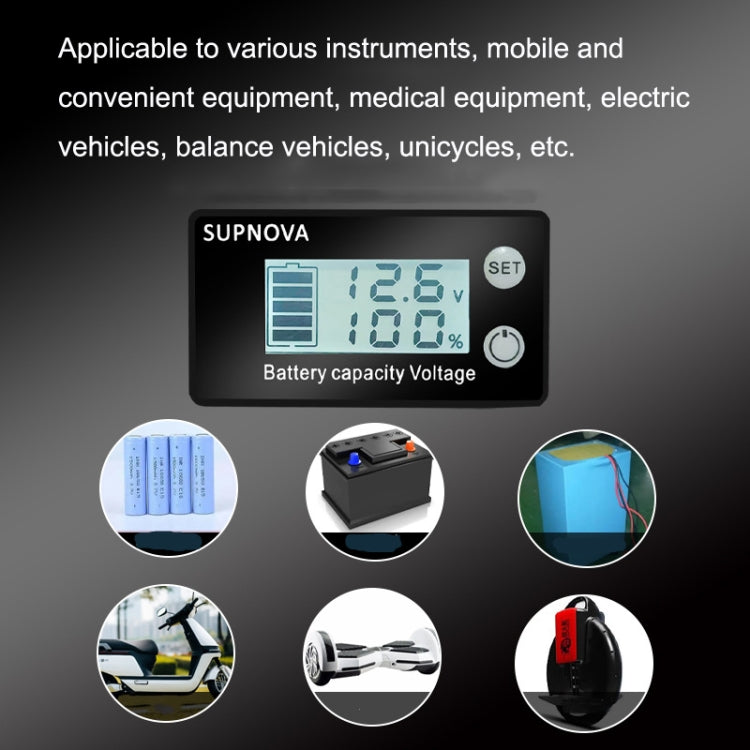 SUPNOVA LCD Misuratore di tensione ed elettricità a due fili Voltmetro con display digitale CC, Blue, White