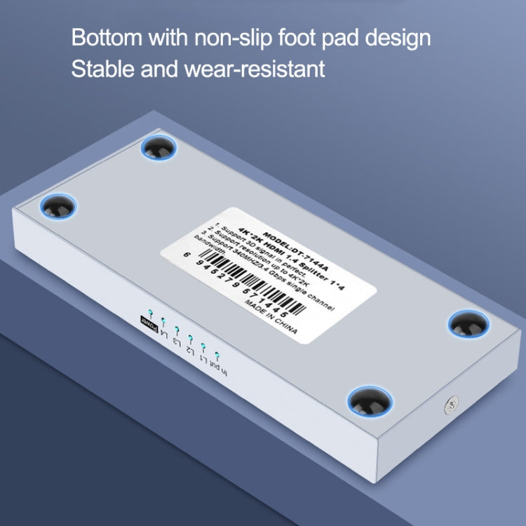 DTECH DT-7144A HDMI 2.0 1 In 4 Out 4K X 2K HD Splitter Video, Spina CN, DT-7144A