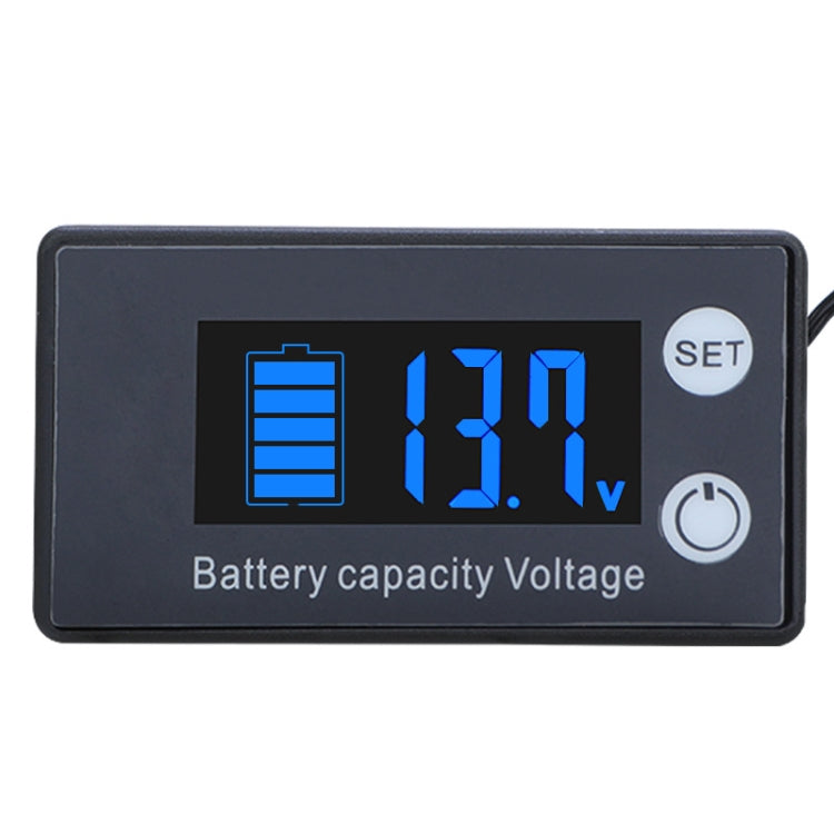 Voltmetro CC con display digitale a due righe Misuratore di carica della batteria al litio al piombo, colore:, Red, Green, Blue, White, Red+Temperature, Green+Temperature, Blue+Temperature, White+Temperature