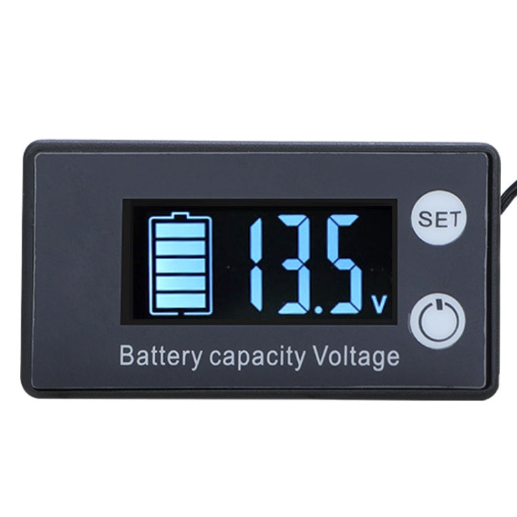 Voltmetro CC con display digitale a due righe Misuratore di carica della batteria al litio al piombo, colore:, Red, Green, Blue, White, Red+Temperature, Green+Temperature, Blue+Temperature, White+Temperature