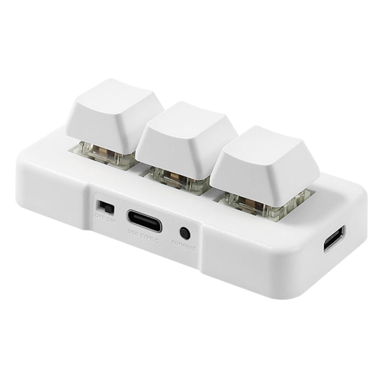 MK321 Tasti personalizzati a 3 tasti Game Office PS Clip Tastiera di programmazione macro, lunghezza cavo: 1,5 m, White, Black