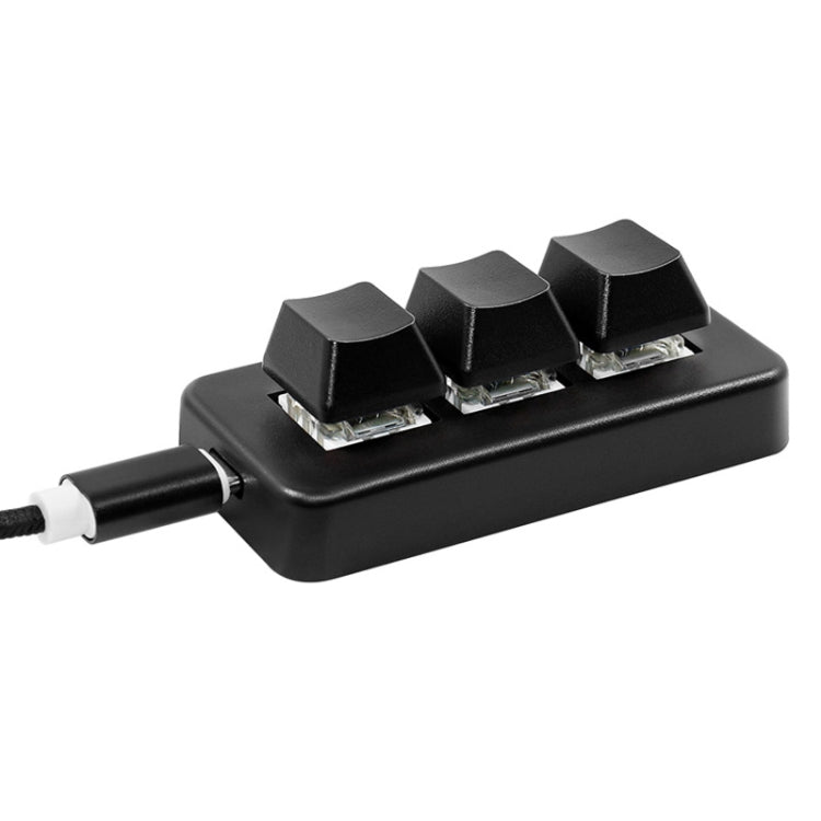 MK321 Tasti personalizzati a 3 tasti Game Office PS Clip Tastiera di programmazione macro, lunghezza cavo: 1,5 m, White, Black