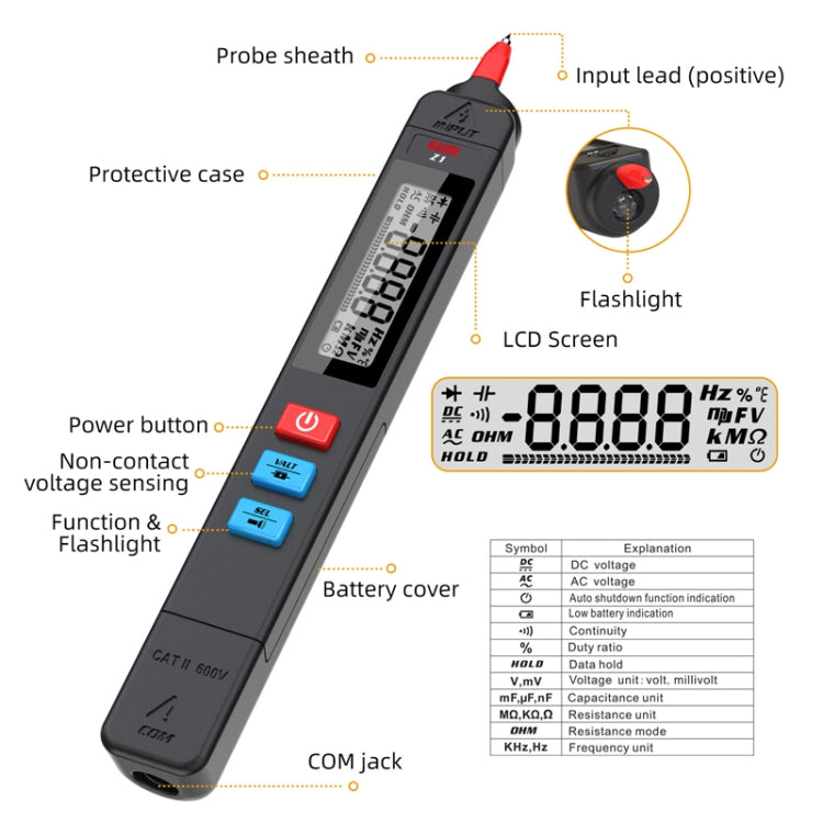 BSIDE Z1 Smart Pen Multimeter Rilevatore di tensione della penna elettrica, Z1