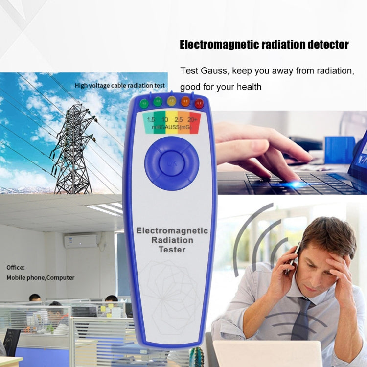 Rilevatore di caccia ai fantasmi con misuratore gauss EMF a campo elettromagnetico a 5 LED, Style 1 Black, Style 1 Blue
