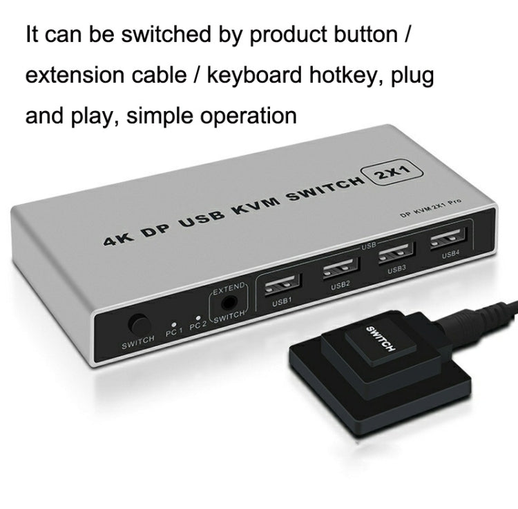 KYSW59 60HZ DP USB KVM Switch Dispositivo di condivisione computer 2 in 1, KYSW59, 8K