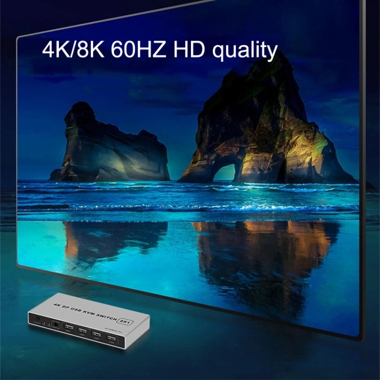 KYSW59 60HZ DP USB KVM Switch Dispositivo di condivisione computer 2 in 1, KYSW59, 8K