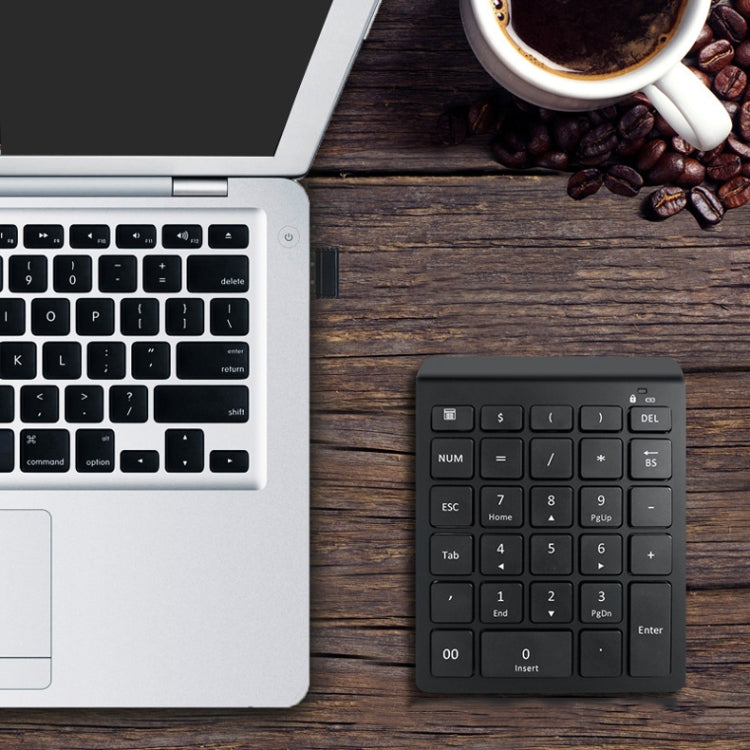BT302 Mini tastiera wireless per laptop a 28 tasti, specifiche:, Bluetooth (Black), Bluetooth (Gray), 2.4G (Black), 2.4G (Gray)