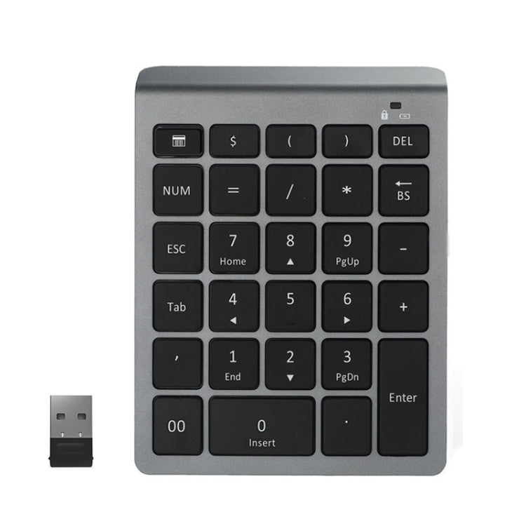 BT302 Mini tastiera wireless per laptop a 28 tasti, specifiche:, Bluetooth (Black), Bluetooth (Gray), 2.4G (Black), 2.4G (Gray)