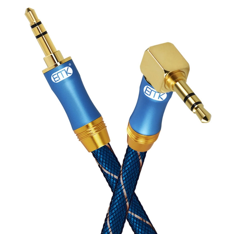 Cavo di prolunga per cavo audio da 3,5 mm per auto EMK a 90 gradi, lunghezza del cavo:, 0.5M, 1M, 1.5M, 2M, 3M, 5M