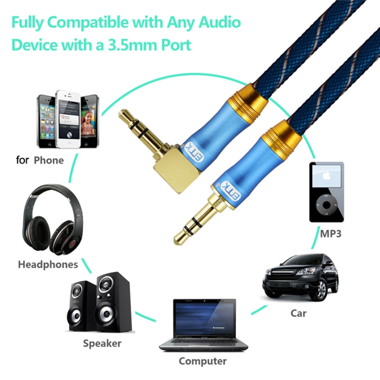 Cavo di prolunga per cavo audio da 3,5 mm per auto EMK a 90 gradi, lunghezza del cavo:, 0.5M, 1M, 1.5M, 2M, 3M, 5M
